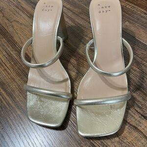 A New Day Metallic Heeled Sandals